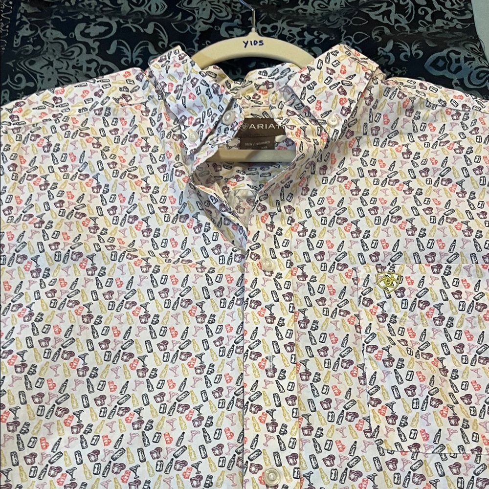 Ariat White Multicolor Leaf-Print Button-Down Shi… - image 8